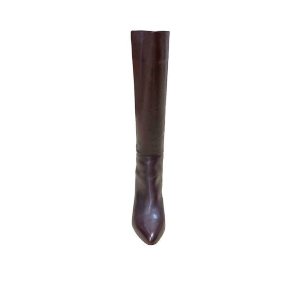 🌟COACH🌟Zipped Leather Boots Dark Chocolate - Picture 1 of 4